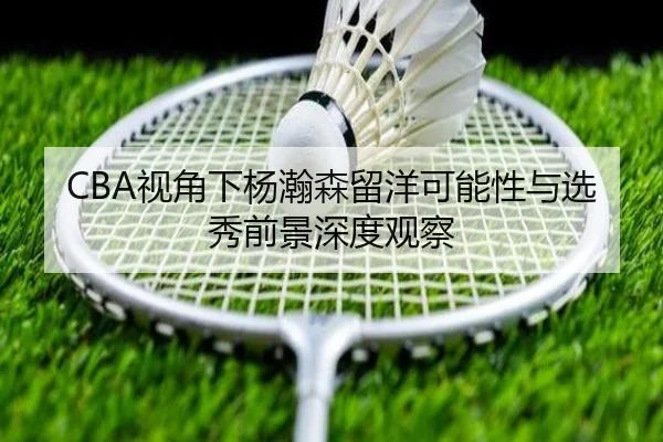 CBA视角下杨瀚森留洋可能性与选秀前景深度观察